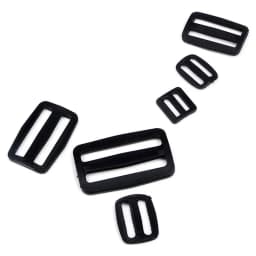 5PCS Curve Tri-Glide Slider Sliplock Buckle Adjustable Plastic Black For Bag Straps Webbing Size 15mm 20mm 25mm 32mm 38mm 50mm