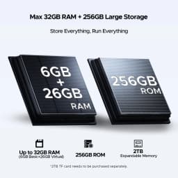 DOOGEE Tab G6 Max Tablet PC Android 16 13.4'' Display 32GB RAM(6GB+26GB) 256GB ROM 11000mAh Battery UNISOC T7280 Dual Speakers