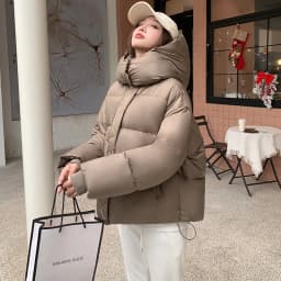 2026 New Women's Winter Short Hooded Puffer Jacket Korean Loose Thick Padded Jackets Female Lightweight Warm Solid Padded Parkas