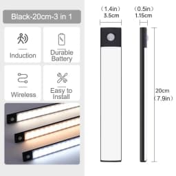 Under Cabinet Lights LED Motion Sensor Night Light USB Rechargeable Dimmable Lamps for Kitchen Cabinet Bedroom Wardrobe Lighting