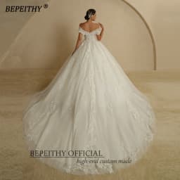 BEPEITHY Customized Off Shoulder Lace Wedding Dresses 2026 For Women Glitter Bridal Ball Gown Plus Size Vestidos De Novia