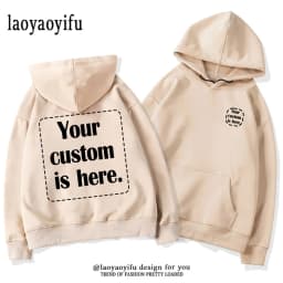 2025 Long Sleeve Custom High Quality Cotton Hoodie Text Casual Custom Printed Text DIY Customized Personalized Hooded Sweatshirt