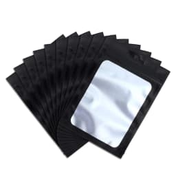 50pcs Colorful Foil Zip Lock Bags With Transparent Window Reusable Hanging Bags For Jewelry Display And Packaging
