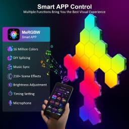 Smart LED Hexagonal Wall Light Quantum Panel APP DIY Music Sync Night Light Game Room Bedroom Home Decor Birthday Christmas Gift
