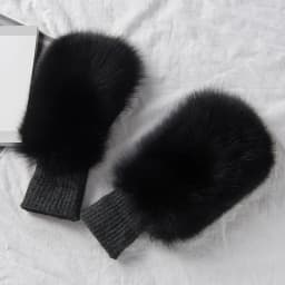 2026 New Style Winter Warm Genuine Fox Fur Covered Gloves Women Fashion Real Fox Fur Glove Outdoor Russia Thick Glove Women Warm