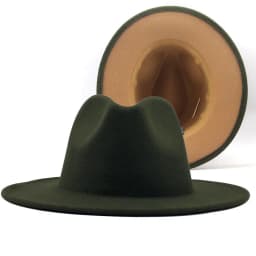QBHAT Two-color Fedora Hat Women Men Wide Brim Felt Jazz Hat Ladies Party Top Cap Patchwork Chapeau Sombreros De Mujer 50 Colors
