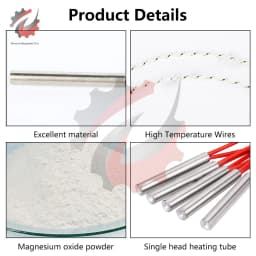 AC 220V 100/150/180/200W Mold Cartridge Heaters Heating Element Cylindrical Tubular 6mm/8mm/10mm for Metal Mold Heating