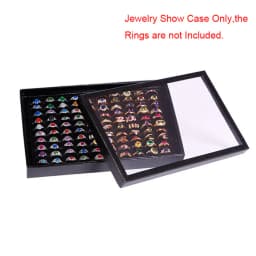100 Slots Rings Display Stand Storage Box Ring Box Jewelry Organizer Holder Show Case Casket #228405