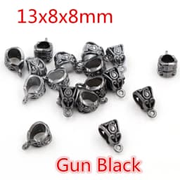 20pcs 3-Styles Beads Bails Pendants Jewelry Making DIY Necklace Silver Plated Gold Black Beads Bails Pendants Charm Beads Bails