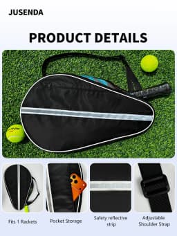 Reflective Padel Racket Bag Paddle Tennis Racket Cover Waterproof Portable Outdoor Sports Padel Racket Protective Case
