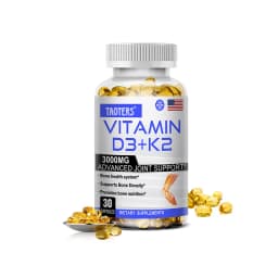 TAOTERS Vitamin D3+K2 Supplement To Support Joint, Bone and Immune Health Non-GMO Formula Easy-to-swallow Vitamin D & K Complex