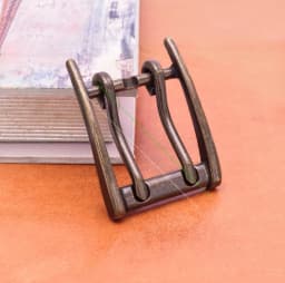 Classic Strong Metal Brass Plated Men Wide End Bar Prong Double Pin Buckle Leathercraft Jeans Belt Buckle Replacement Fits 45mm