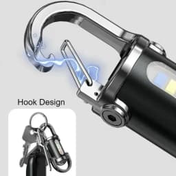 1-5PCS Mini COB Ultra Bright Rechargeable LED Flashlight Keychain Portable Waterproof Camping Pocket Lamp Keyring Hanging Light