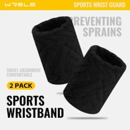 WRELS Sweatbands Wristbands Absorbent Breathable Quick Dry Elastic Soft Tennis Basketball Gym Fitness Training Sports Wrist Band