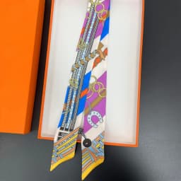 New Long Small Silk Scarf Headband Women's Double-sided Elegant Binding Strap Streamer Small Scarf Gift Ribbon Silk Scarf