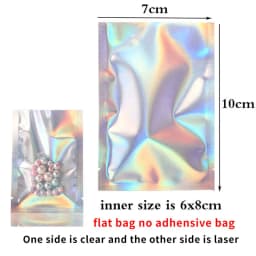 25pcs Holographic Rainbow Flat Foil Mailing Envelope Large Laser Self Adhesive Shipping Bags for Courier Storage Gift Package
