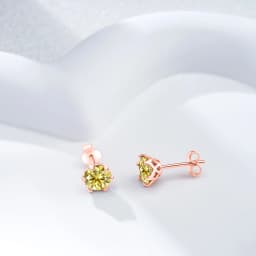 0.5-2CT Rose Gold Plated 925 Sterling Silver Sparkling Moissanite Stud Earrings Classic Gift For Women