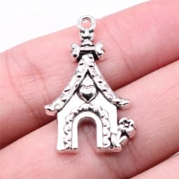 20pcs Charms Bone Dog House Charms Pendants Making DIY Handmade Tibetan Bronze Silver Color Jewelry