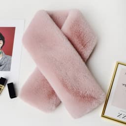 Cute Solid Color Cross Scarf Thicken Faux Rabbit Fur Neck Scarf Neck Warmer Girls