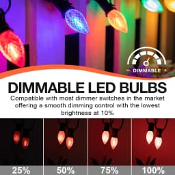 Multicolor C7 LED Light Bulbs 0.6W E12 Garden Decoration Night Lights Vintage Candle Lamps for C7 Outdoor String Lights