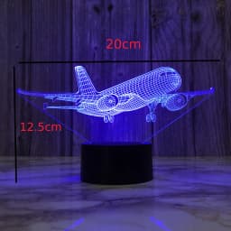 Airplane 3d Night Light Usb Plug-in Touch Table Lamp Decoration Bedside Nightlight Child Birthday Christmas Gifts for Kids Boys