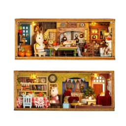 New DIY Mini Rabbit Town Casa Wooden Doll Houses Miniature Building Kits with Furniture Dollhouse Toys for Girls Birthday Gifts