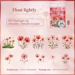 10 pcs Dandelion stickers DIY Scrapbooking Planner Collage Diary Supplies Aesthetics Sticker Stationery