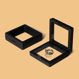 7x7cm 3D Suspension Box Shadow Box Jewelry Display Stand Ring Pendant Holder Protect Jewelry Stone Presentation Case