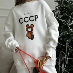 Chic Women's Printed New Year Sweatshirt Loose O-neck Full Sleeve Pullover Female 2026 Spring Lady Commute All-match Pullovers