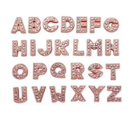 130pc/lot Hole 10mm Slide Letter DIY Slide Charm Alloy ENGLISH Alphabet Fit For 10MM Wristband Bracelet Jewelrys