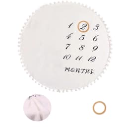 Ylsteed Flannel Month Milestone Blanket Baby First Year Calendar Monthly Growth Chart Shower Gift Newborn Photography Backdrop