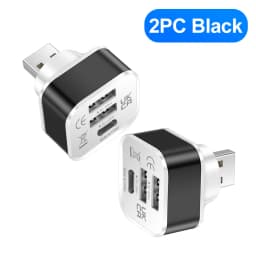 3 IN 1 USB Type C Adapter OTG USB A Male to 2 USB A 1 Type C Female HUB Converter USB Type C Charging Data Transfer Adaptador