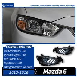AKD Head Lamp for Mazda 6 Atenza LED Headlight 2013-2016 Headlights Mazda6 DRL Turn Signal High Beam Angel Eye Projector