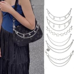 Multi-layer Metal Bag Chain DIY Handles Heart Star Pendant Shoulder Bag Chain DIY Jewelry Accessory With Lobster Buckle Pendant