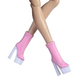 Doll Shoes Parts 1/6 Supermodel Doll Original Design Fashion Denim High Heels Trend Chunky Soles Boots For FR2 Nu.face Babi