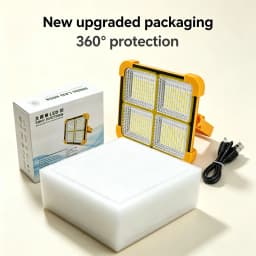 38000000LM 528LED Solar Charging Floodlight Waterproof Portable Camping Light Power Bank 10000mAh For Outdoor Emergency Lighting