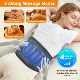  Cordless Heating Waist Belt with 3 Airbag Decompression Modes 4 Heat Lumbar Support Massager Lower Back Massager
