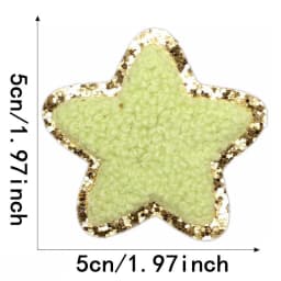 10pcs Set Chenille Self-Adhesive Patches Shiny Glitter Base Lightning Star Rainbow Patch for Bags Hats Jackets Clothing