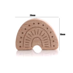 10Pcs Beech Beads Heart Butterfly Rainbow Elephant Flower Animal Wooden Beads for Bbay Chew Teether Beads Pacifier Clips Chain