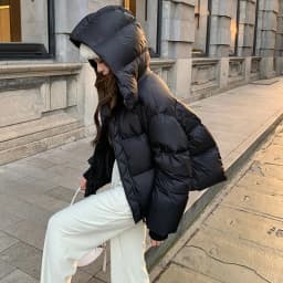 2025 New Winter Down Cotton Jacket Thick Warm Parkas Women Hooded Puffer Coat Loose Casual Overcoat Short Coat Female Outerwear