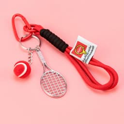 Creative Tennis Rackets Pendant Handwoven Keychain Cute Key Ring Women Bag Decor