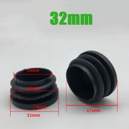 Black PE Plastic Round Pipe Plugs, Dia 10-100mm Furniture Foot Caps, Chair/Table Leg Protectors, Dustproof Tube Hole Covers