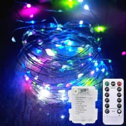Remote 8 Modes Festoon LED Fairy Silver Copper Wire String Light Battery Box Garland Light Wedding Party Christmas Decoration