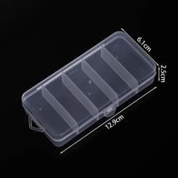 1pc 5 Grids White Plastic Storage Box Transparent Dustproof Organizer for Earring Jewelry Hair Accessories Bead Rings Containers