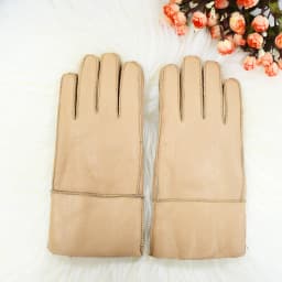 Classic Solid Color Winter Warm Sheepskin Fur Gloves Men Thickened Outdoor Motorcycle Riding Windproof And Leather Fur Gloves