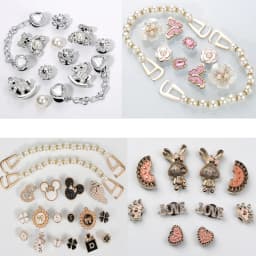 Combination Series DIY Shoe Charms for Crocs, Pearl Shoe Chains & Shoe Decorations (50PCS) Shoe Accessory Set