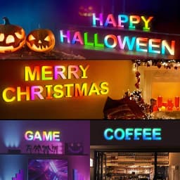 Smart LED Letters Lights Alphabet Light Decorative Name Letter Number Lamp Night Light USB MeRGBW App Music Sync Logo Game Home