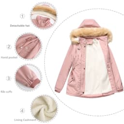 Lamb fleece Women's Winter Down Jacket Coat Parkas Detachable Cap Fur Hooded Woman Clothes Padded Puffer Jacket Outerwear HWY274