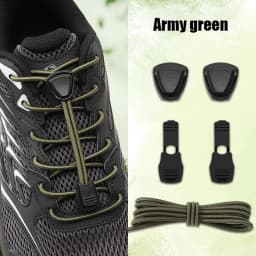 Triangle Lock No-Tie Shoelaces, Elastic Lazy Laces Buckle Set, Durable Replacement Strings for Sneakers & Outdoor Shoes 1 Pair