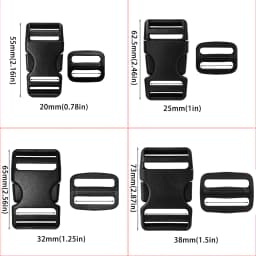 Buckles and Straps Set, 6Yards Nylon Webbing, 6pack Side Release Buckle, 12pcs Tri-Glide Sliders for DIY Luggage Strap, Backpack